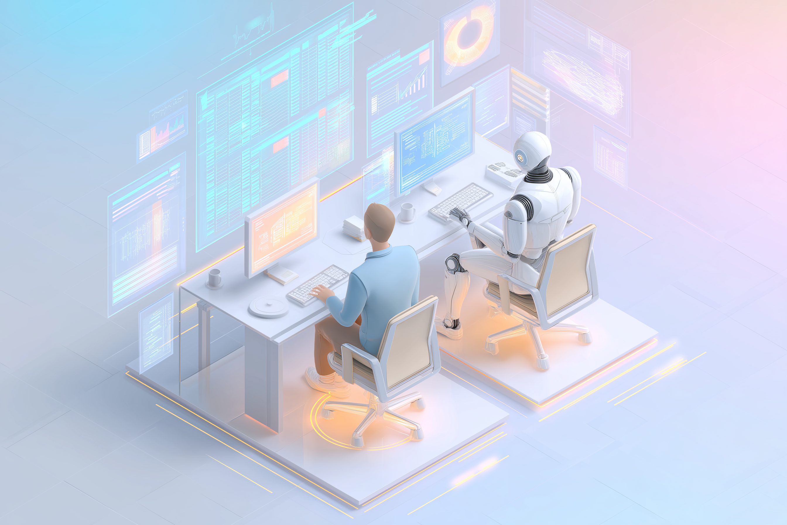AI and human brain collaboration representing technological evolution